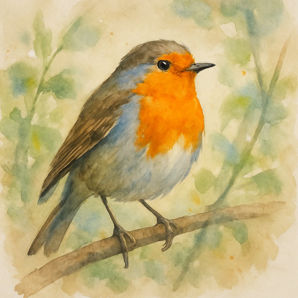10 Things About Robins That Sound Fake But Are Totally True 3 A robin with a bright orange breast perched on a branch surrounded by green leaves.