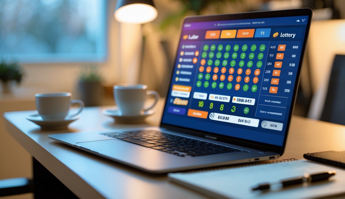 Seorang pengguna sedang melihat situs togel online terpercaya di perangkat elektronik di atas meja kerja yang rapi.