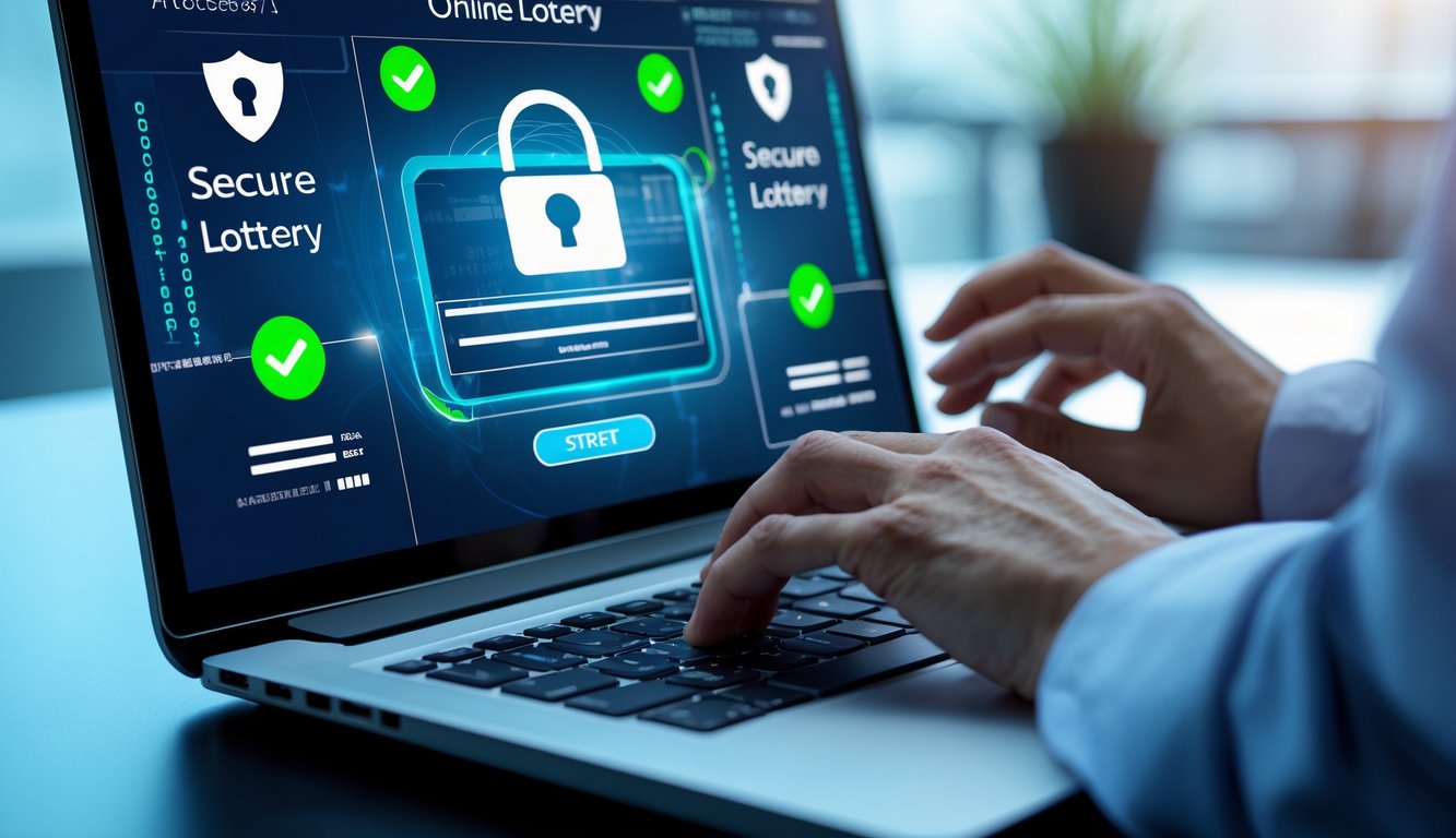 Seseorang menggunakan laptop di meja kerja dengan tampilan situs togel online yang aman dan terpercaya.