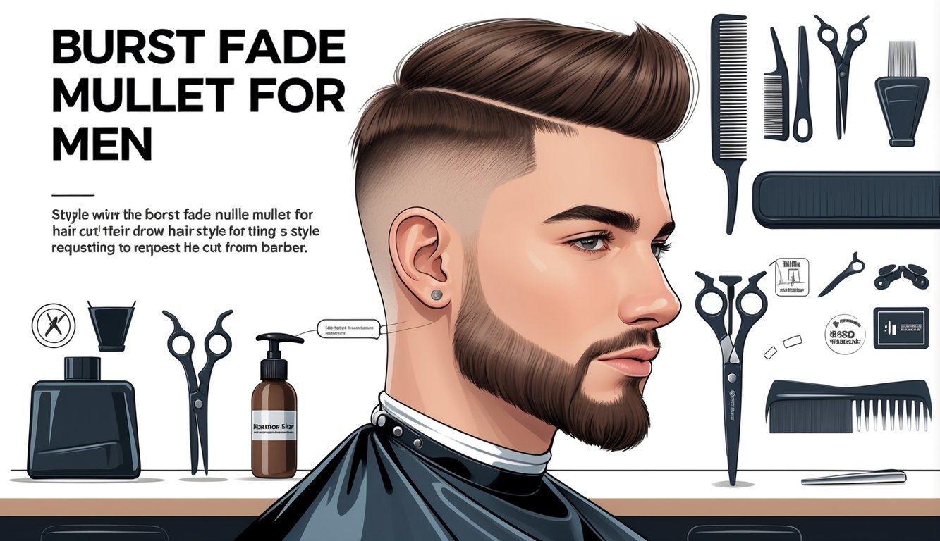 Burst Fade Mullet for Men
