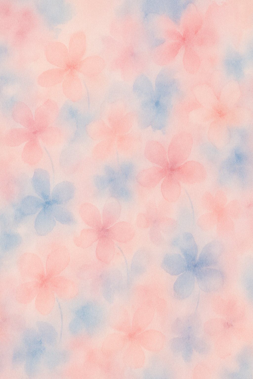 A soft pink and blue watercolor background with floral shapes blending smoothly into each other.