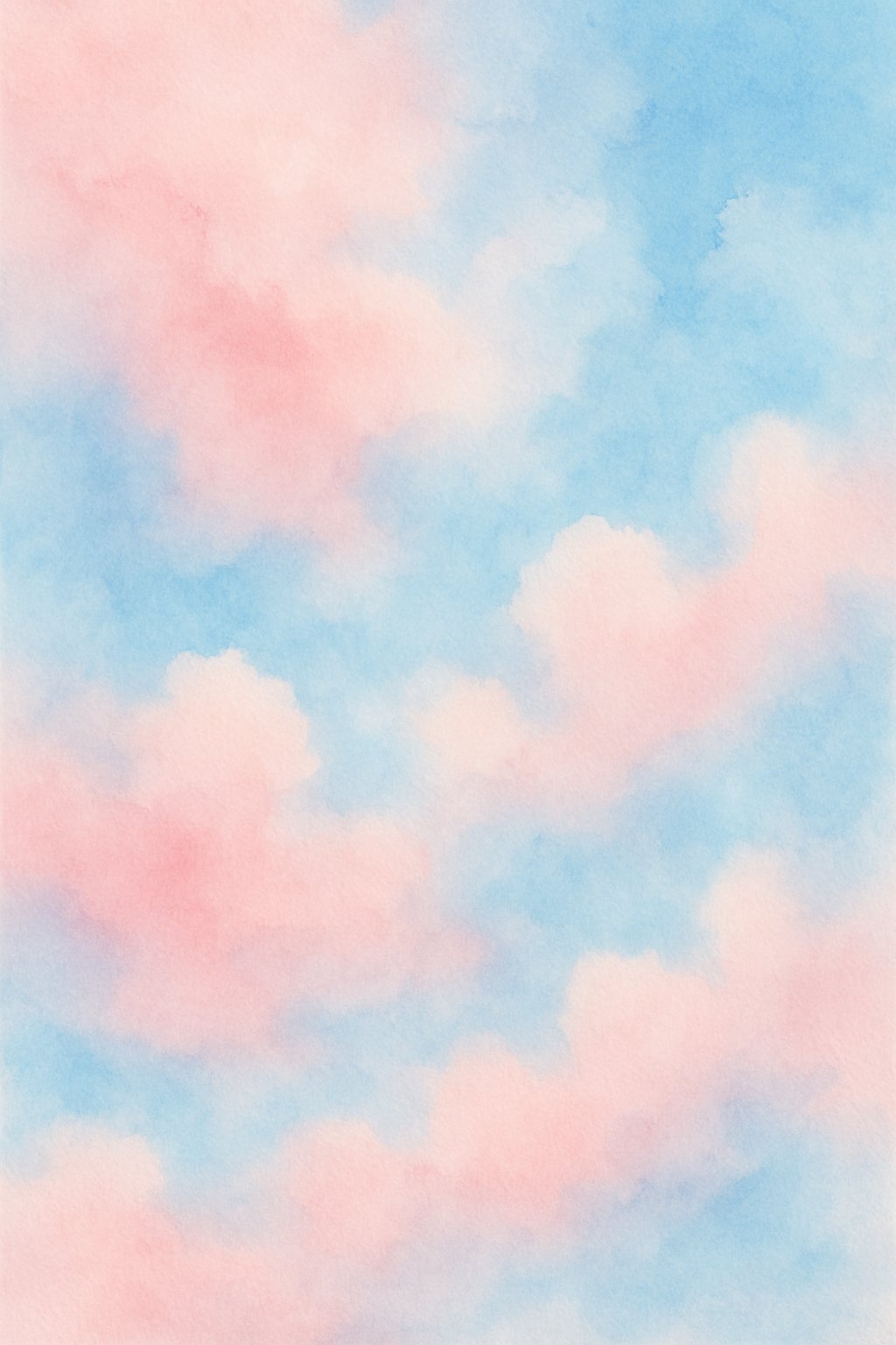 A soft scene of pink and blue clouds blending together in a gentle, flowing pattern.