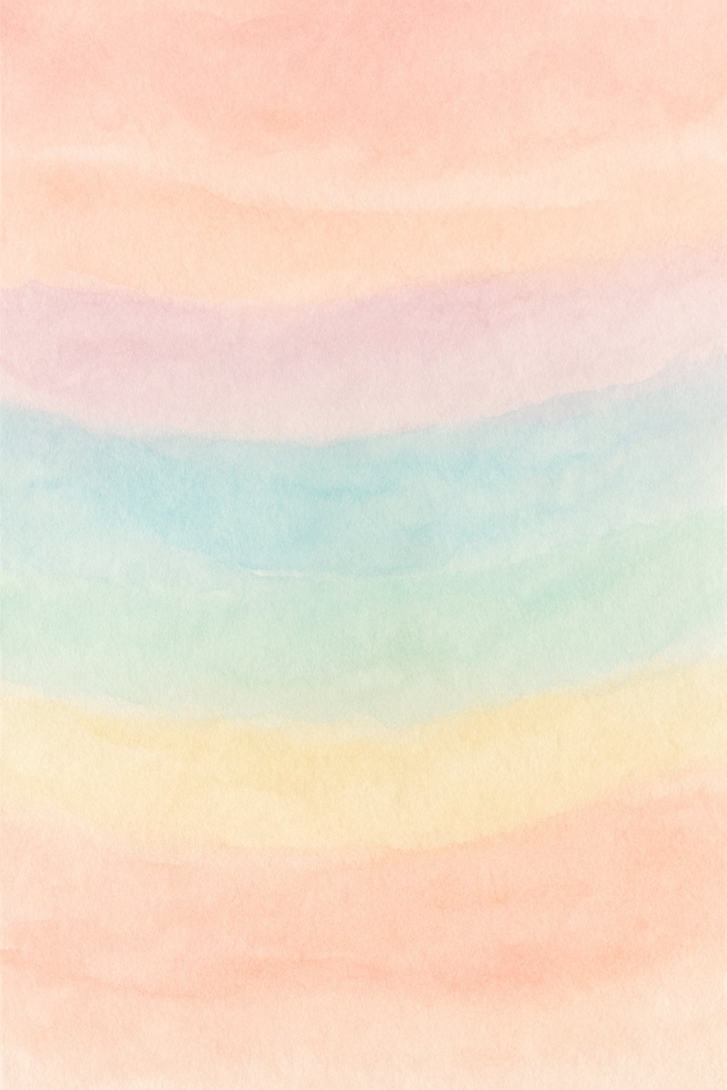 A gentle background of seven softly blended pastel rainbow colors in smooth, flowing bands on textured paper.