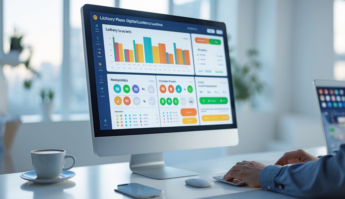Seseorang menggunakan komputer dengan layar menampilkan hasil togel online yang diperbarui secara real-time di lingkungan kantor yang terang dan rapi.