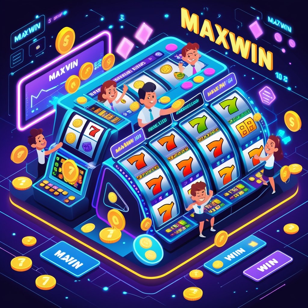 Ilustrasi strategi cara maxwin di mesin slot online