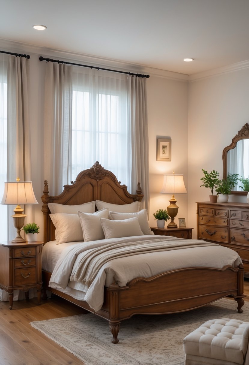 Master Bedroom Ideas 2026: 22 Stylish Designs for a Modern Retreat 22 Master bedroom with a wooden bed, nightstand, dresser, and soft natural lighting.