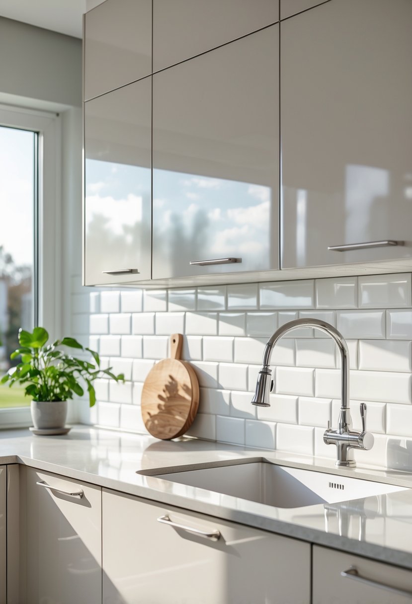 Kitchen Designers Ideas 2026: 23 Expert Concepts for Modern Homes 14 A bright kitchen with white subway tile backsplash, sink, countertop, and cabinetry.