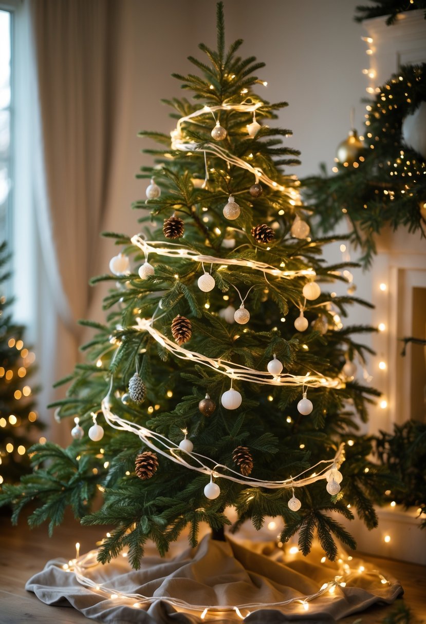 Christmas Tree Decorations Ideas 2025: 22 Stylish Ways To Elevate Your Holiday Décor 15 A Christmas tree decorated with glowing white LED fairy lights and subtle ornaments.