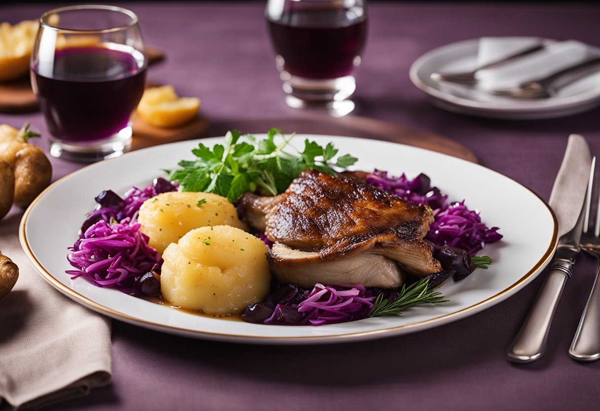 Gänsebraten mit Kartoffelklößen und Rotkohl: Ein Festmahl für die ...