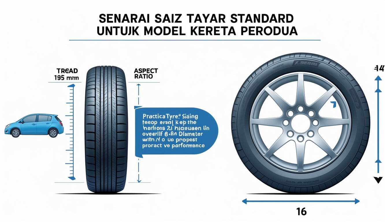 Senarai Saiz Tayar Standard untuk Model Kereta Perodua
