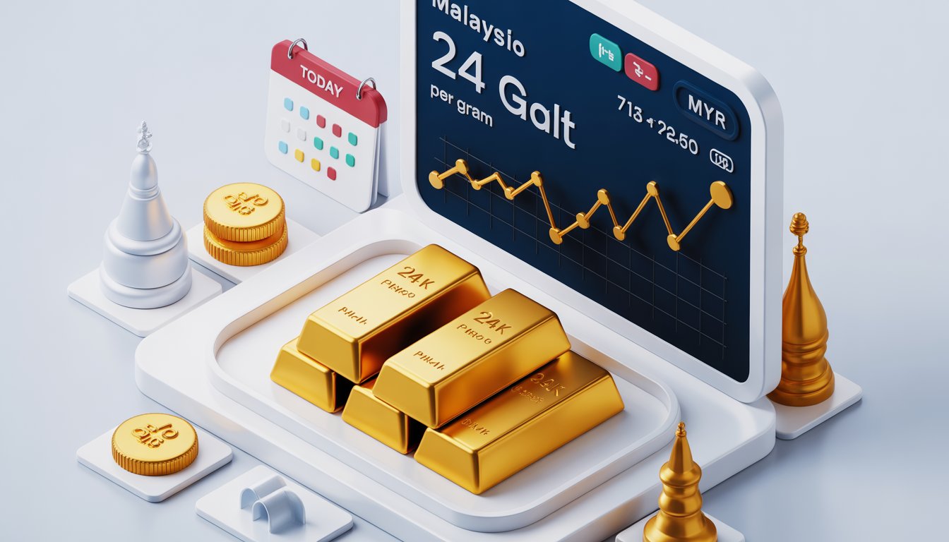 Today's 24 Carat Gold Rate per Gram in Malaysia (MYR)