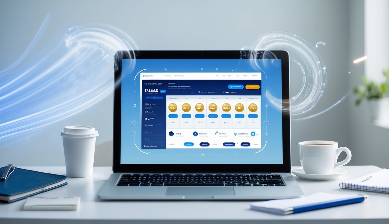 Seorang pengguna sedang melihat situs togel online terpercaya di layar komputer di ruang kerja yang rapi dan terang.