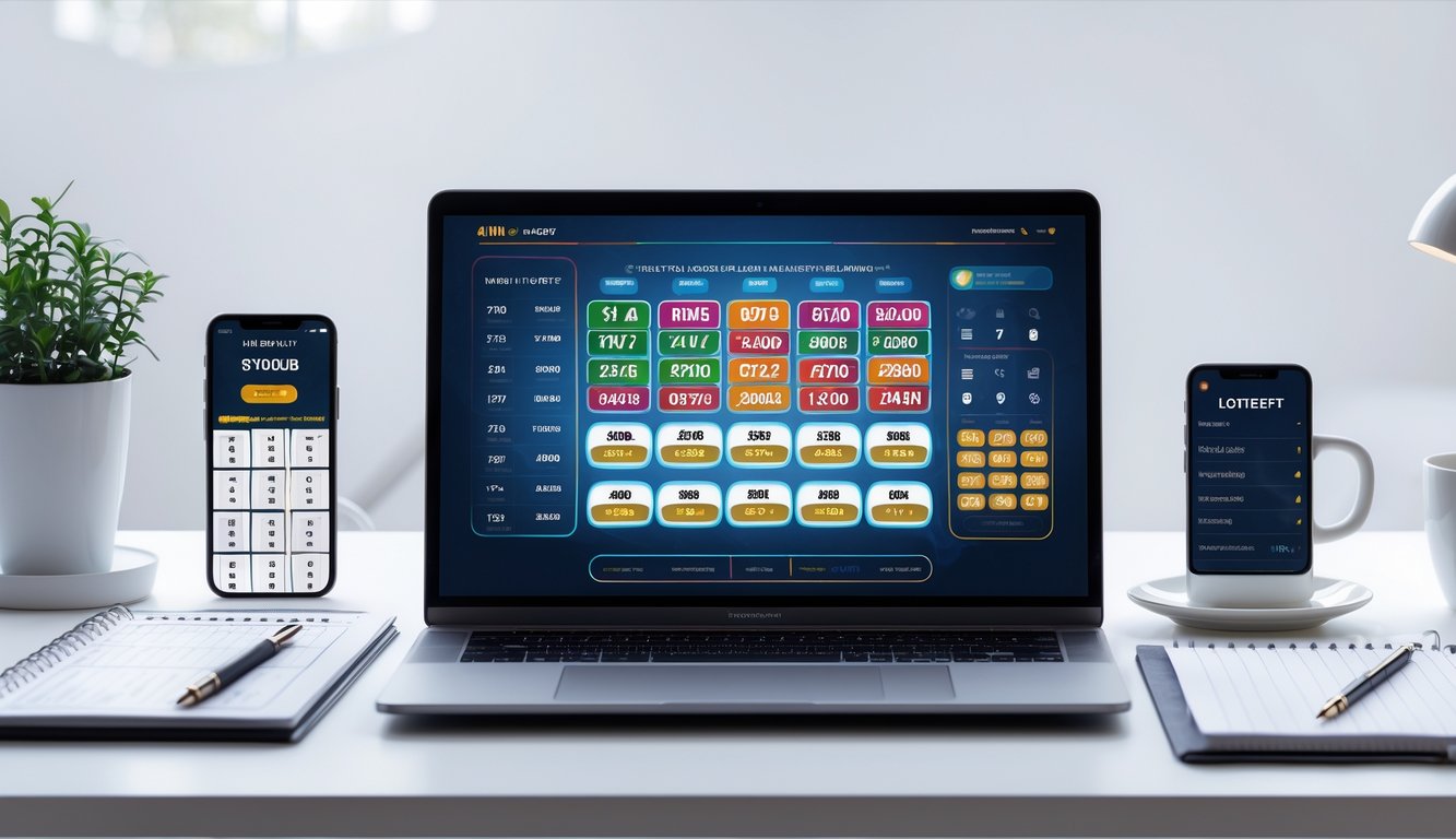 Seorang pria sedang menggunakan laptop di meja kerja dengan tampilan layar yang menampilkan berbagai pasar togel online lengkap.