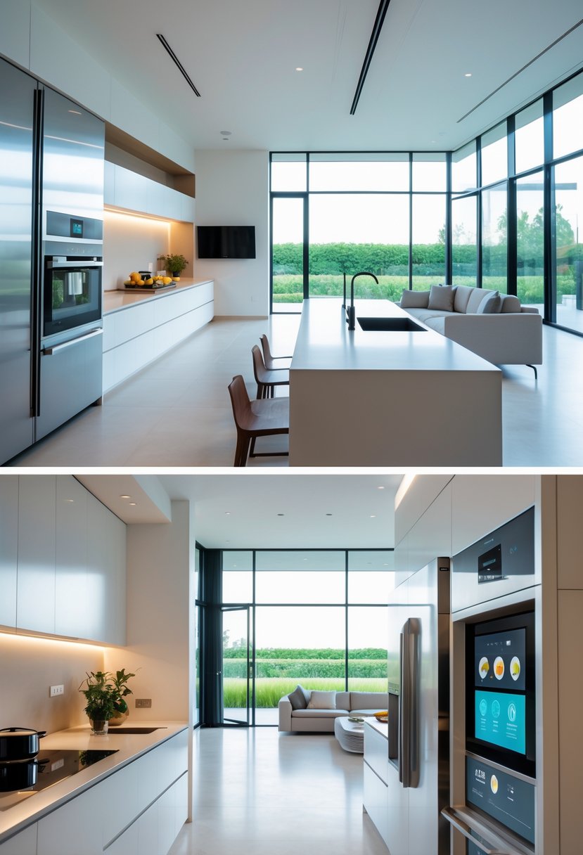 Open Kitchen Living Rooms For 2026: 22 Modern Design Ideas For Seamless Living 17 An open kitchen and living room with modern smart appliances and natural light.