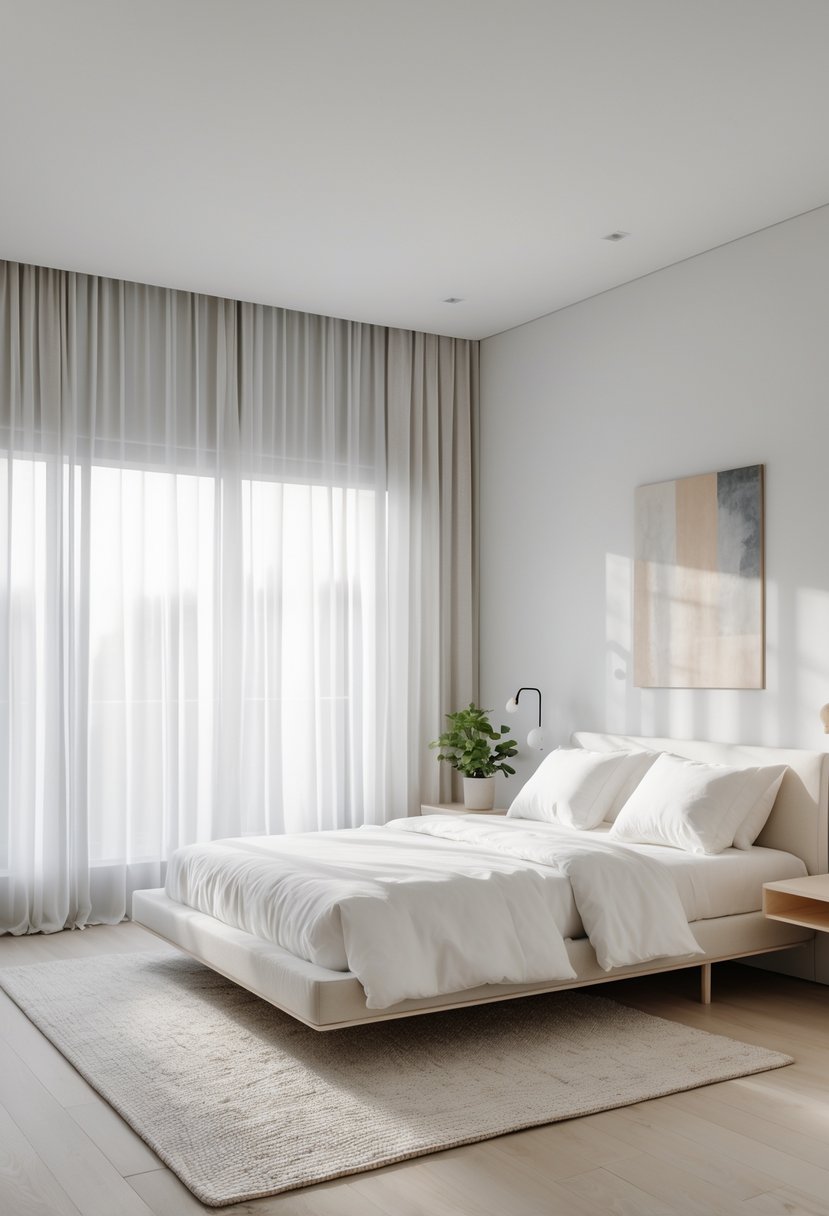 Minimalists Bedroom Ideas 2026: 21 Modern Designs for a Calm and Functional Space 24 A bright bedroom with a simple bed, wooden nightstand, soft natural light, and minimal furnishings.