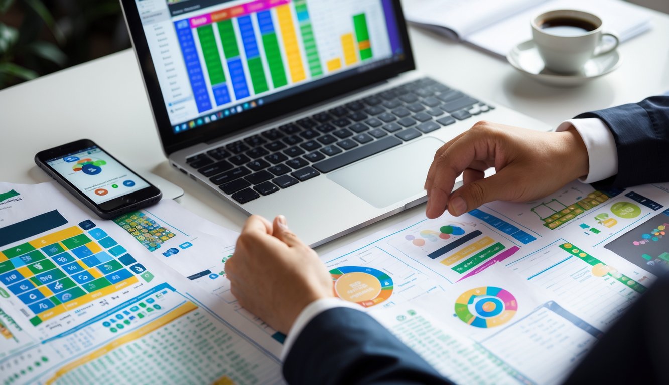 Seseorang sedang menganalisis pola dan strategi togel online di depan laptop dengan grafik dan catatan di meja kerja.