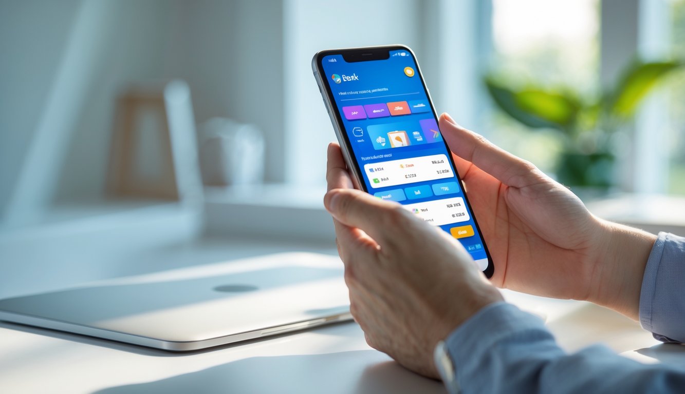 Seseorang menggunakan ponsel Android untuk memasang taruhan melalui aplikasi taruhan.