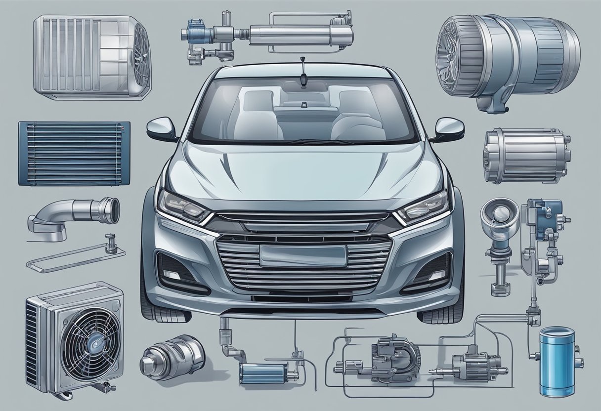 O sistema de ar condicionado automotivo é composto por diversos componentes que trabalham juntos para garantir o conforto térmico no interior do veículo.