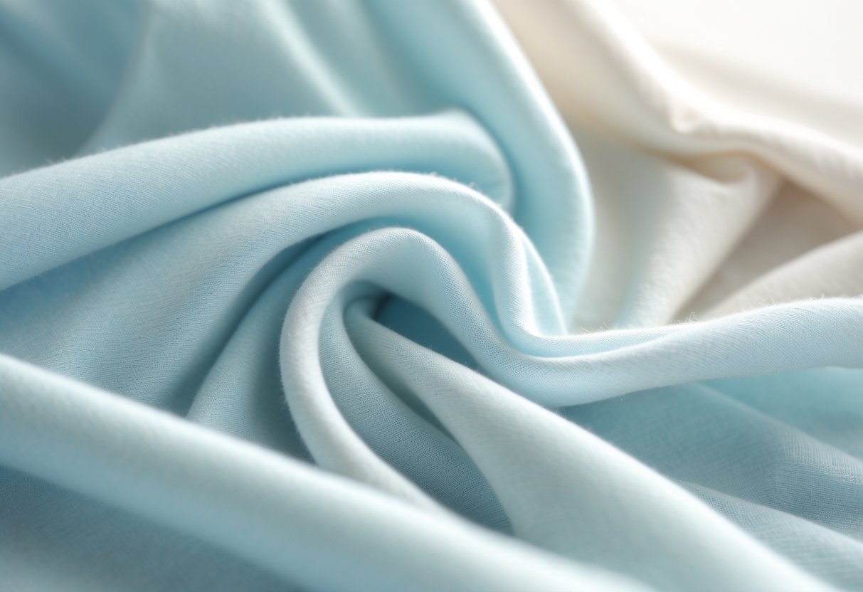 Close-up of soft, lightweight fabric gently draped to show its smooth texture and airy quality.