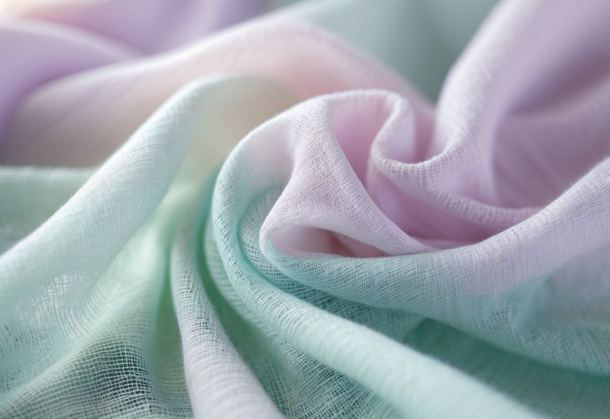 Close-up of soft, lightweight cotton fabric draped to show its breathable texture in natural light.