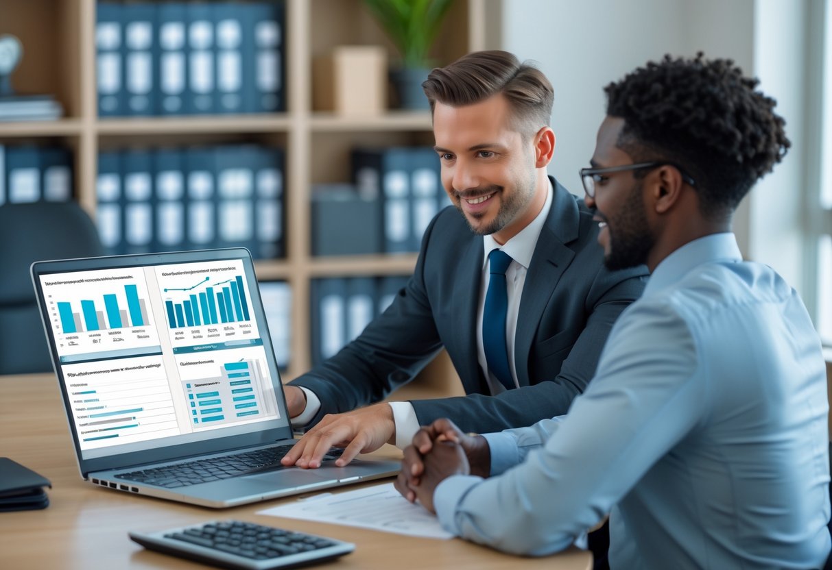 ایک دفتر میں اکاؤنٹنٹ کلائنٹ کی ٹیکس فائلر اسٹیٹس معلوم کر رہا ہے۔