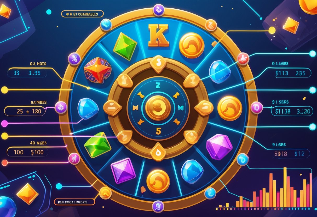 Ilustrasi grafik yang menunjukkan pola kombinasi simbol paling sering muncul dalam permainan Eye of Spartacus berdasarkan analisis data pemain.