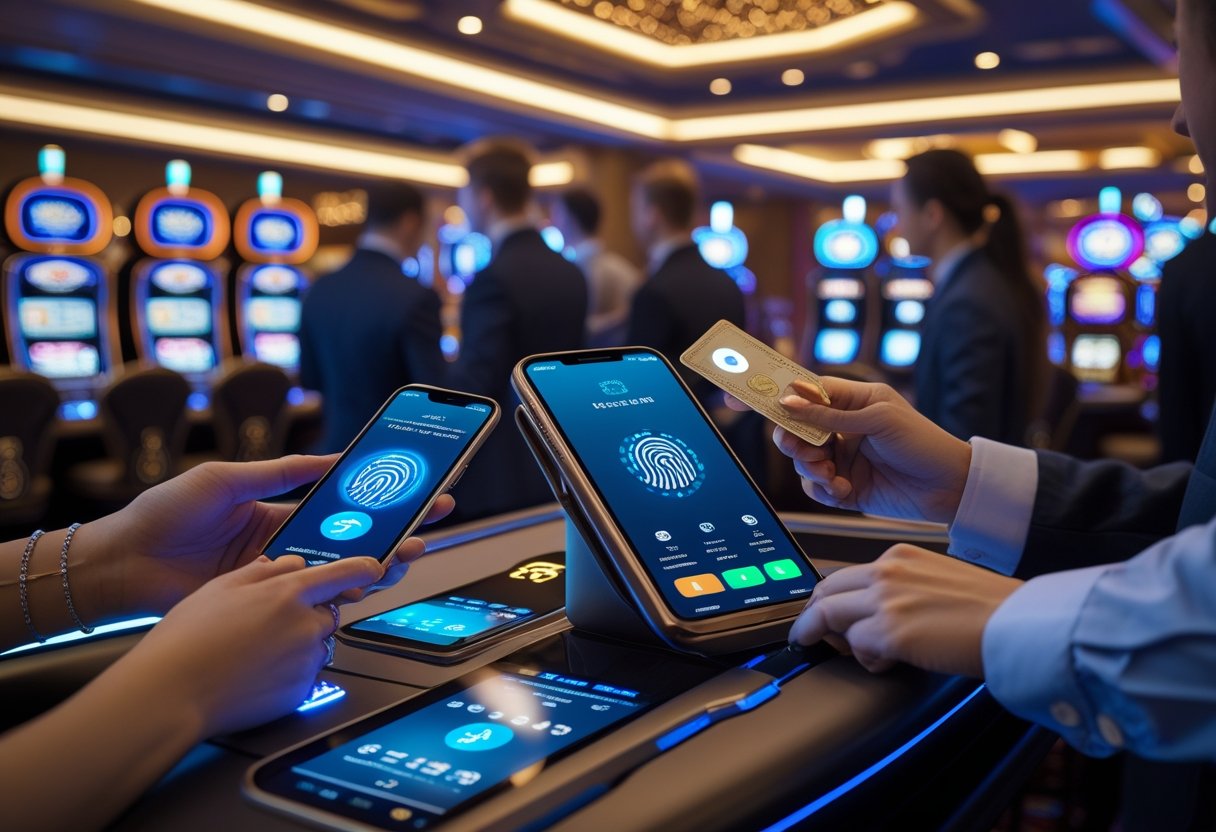 People using payment methods in casino