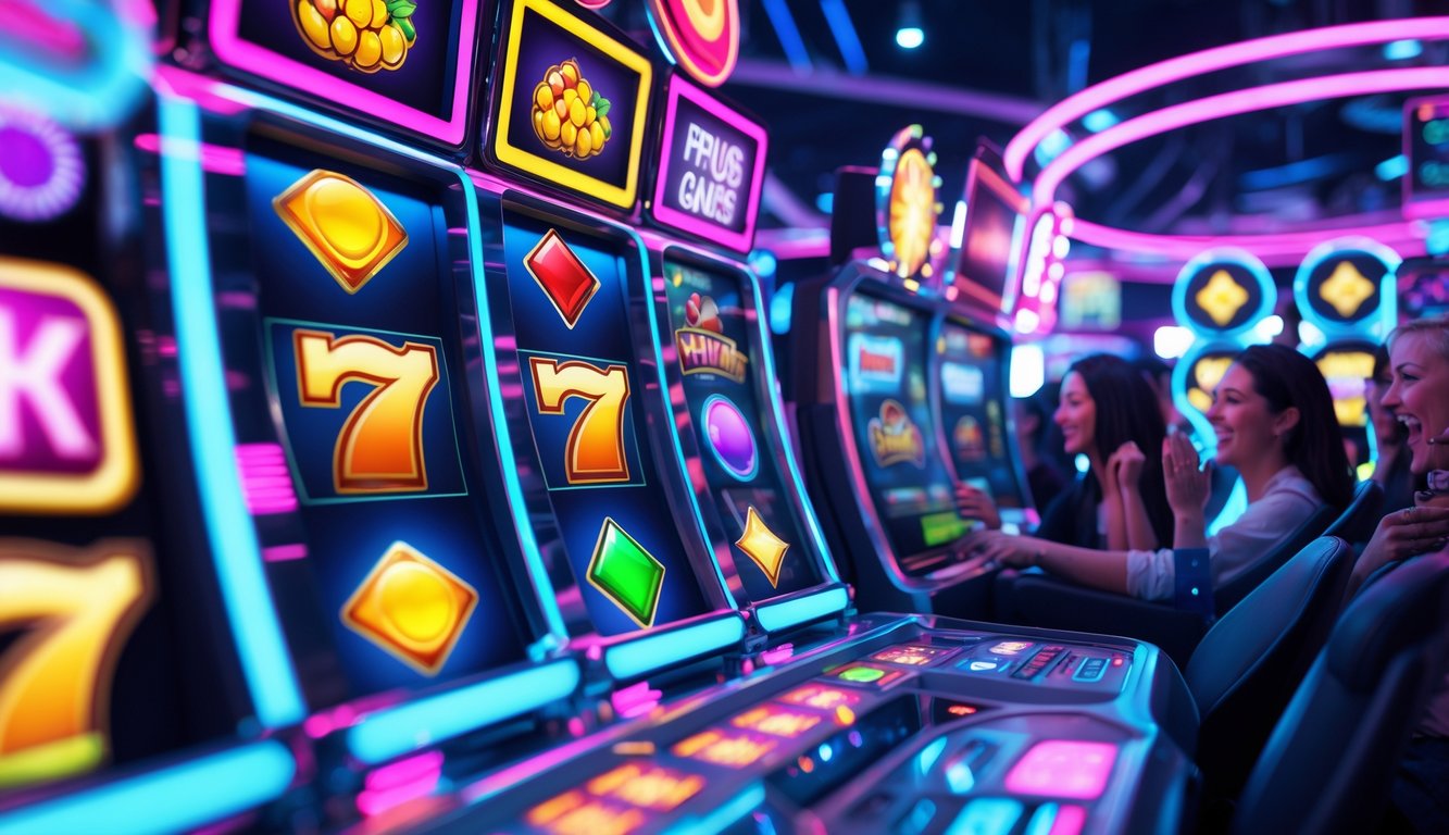 Suasana arena permainan slot online dengan beberapa pemain yang terlihat sedang bermain secara real-time.