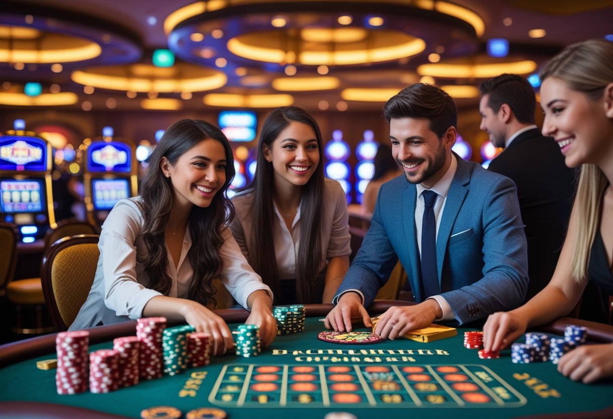 A group of people enjoying best casino games
