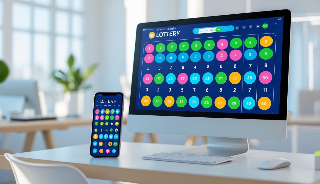 Seorang pengguna sedang mengakses permainan togel online dengan antarmuka yang mudah digunakan pada komputer dan ponsel di ruang kantor yang terang dan rapi.