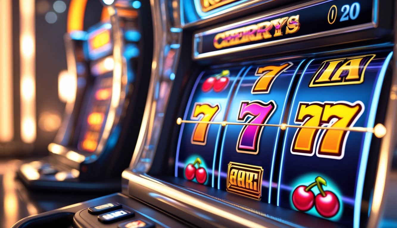 Tampilan layar mesin slot online dengan desain visual yang menarik dan warna-warni.