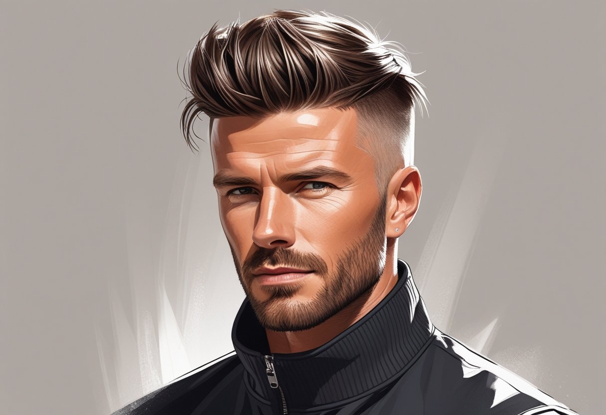 Close-up portrait of a man with an undercut fade hairstyle, showing short sides and longer hair on top.
