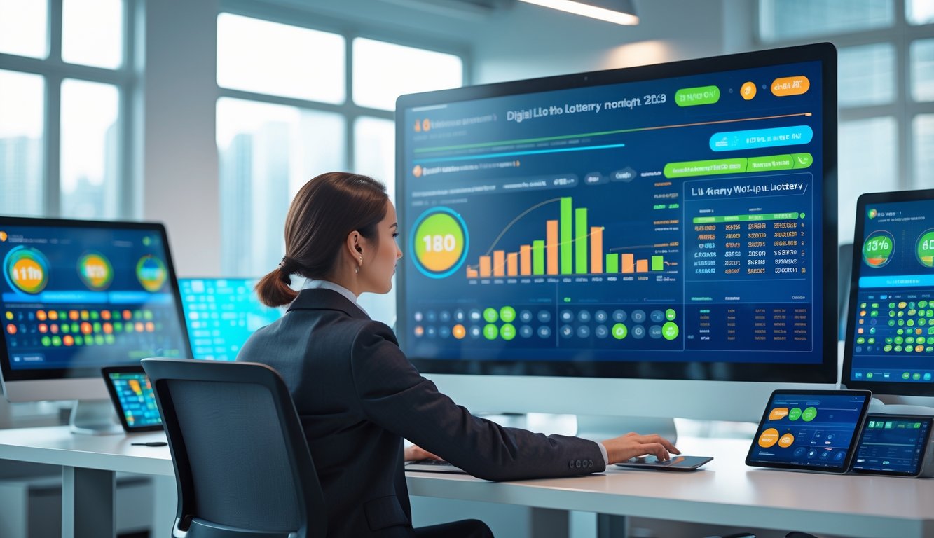 Seseorang sedang menggunakan komputer dengan layar yang menampilkan hasil togel real-time dan data pasar lengkap.