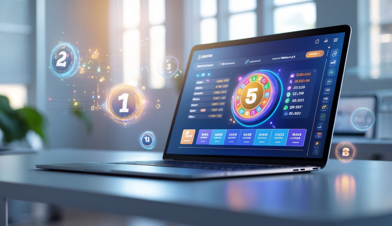 Layar komputer atau ponsel menampilkan antarmuka digital pasaran togel dengan hasil cepat di ruang kerja modern.