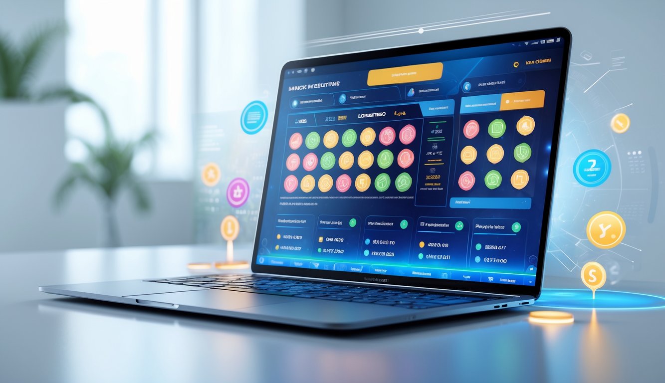 Seseorang menggunakan laptop dengan tampilan antarmuka lotere online yang menampilkan berbagai pasar dan hasil cepat.