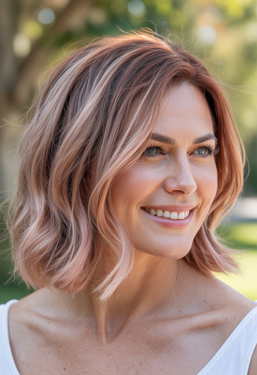 Headshot of a smiling woman outdoors with a blurred natural background.