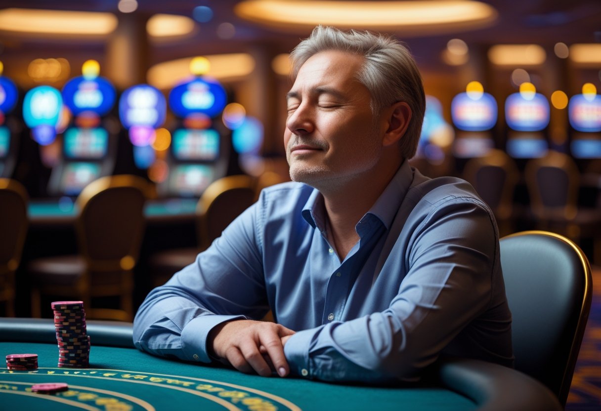 man stay calm after lose in casino