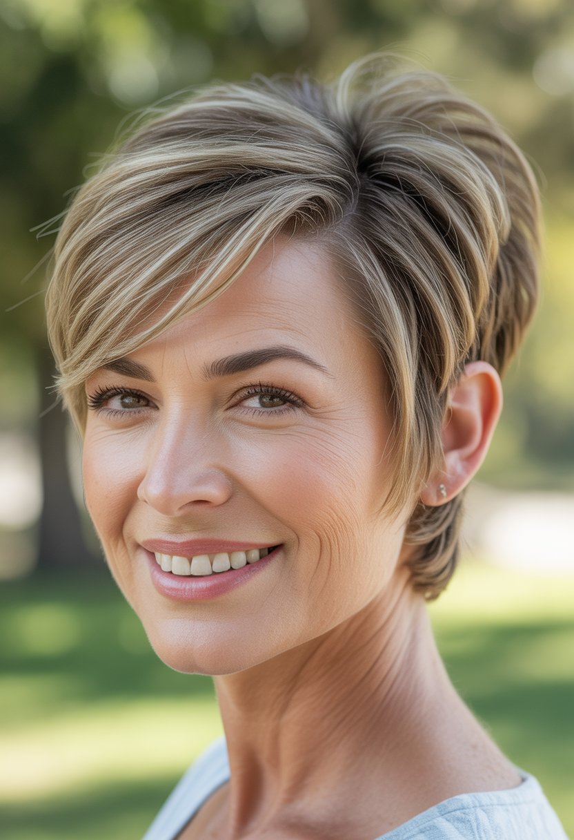 Headshot of a smiling woman outdoors with a blurred natural background.