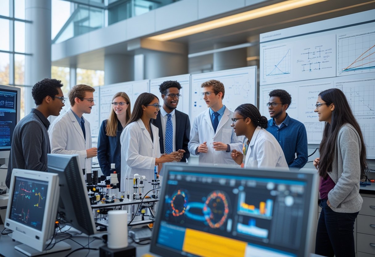 45 Fully Funded Scholarships Massachusetts Institute of Technology 2026 48 A diverse group of young scientists working together in a modern research laboratory at a university.