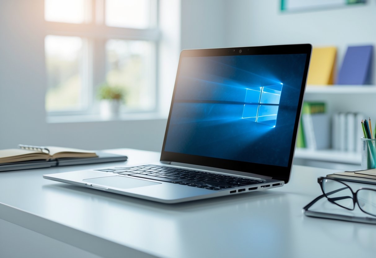 45 Fully Funded Scholarships At Dartmouth College 2026 17 A laptop open on a desk in a bright study space with books and glasses nearby.