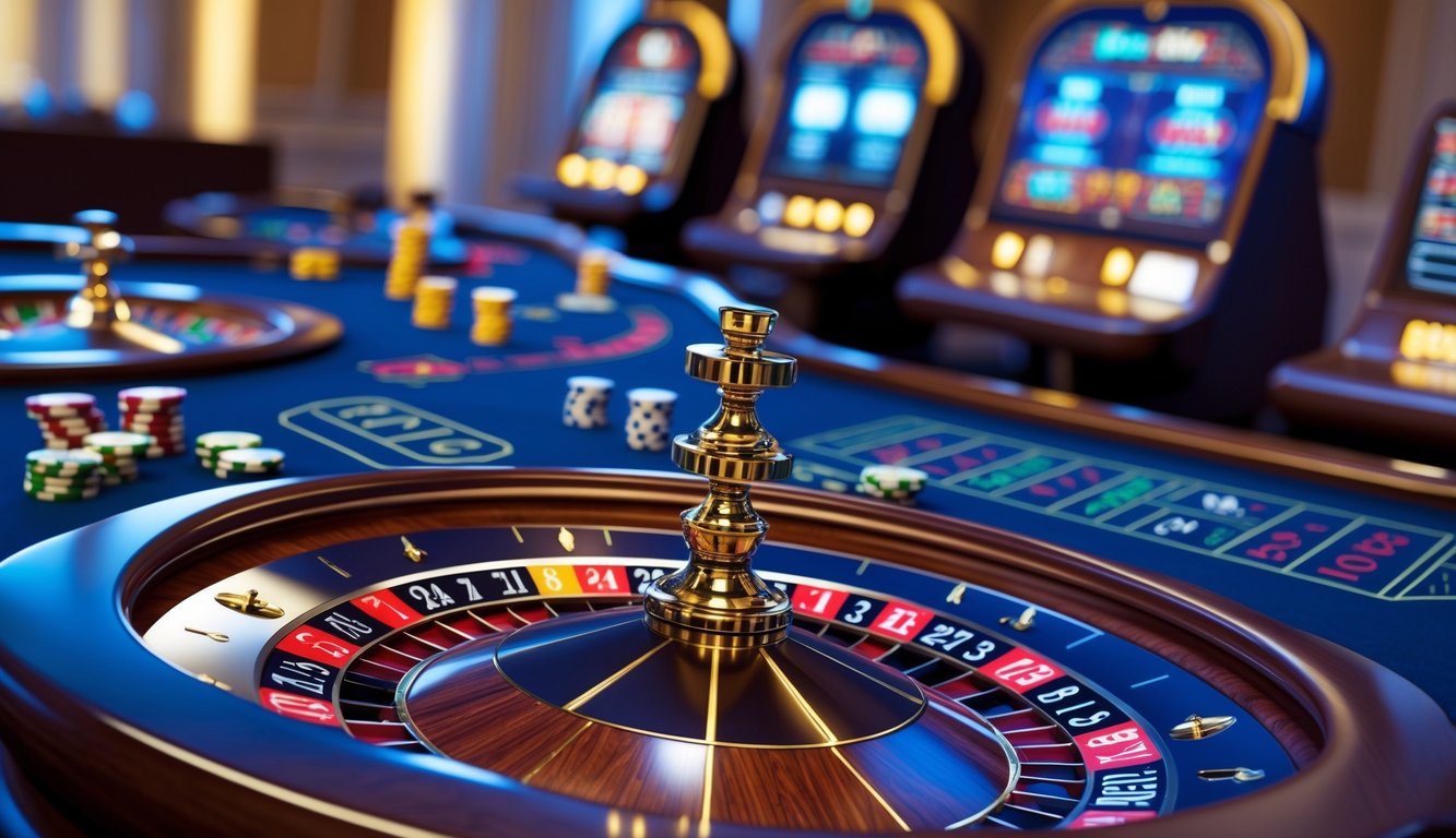 Tampilan antarmuka roulette online dengan roda roulette digital dan meja taruhan yang terlihat jelas.