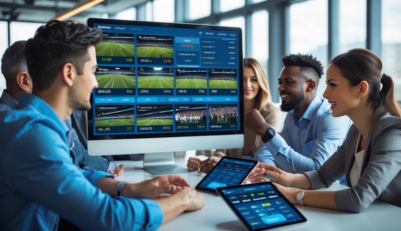 Orang-orang menggunakan komputer dan perangkat digital untuk memasang taruhan pada berbagai acara olahraga secara online.