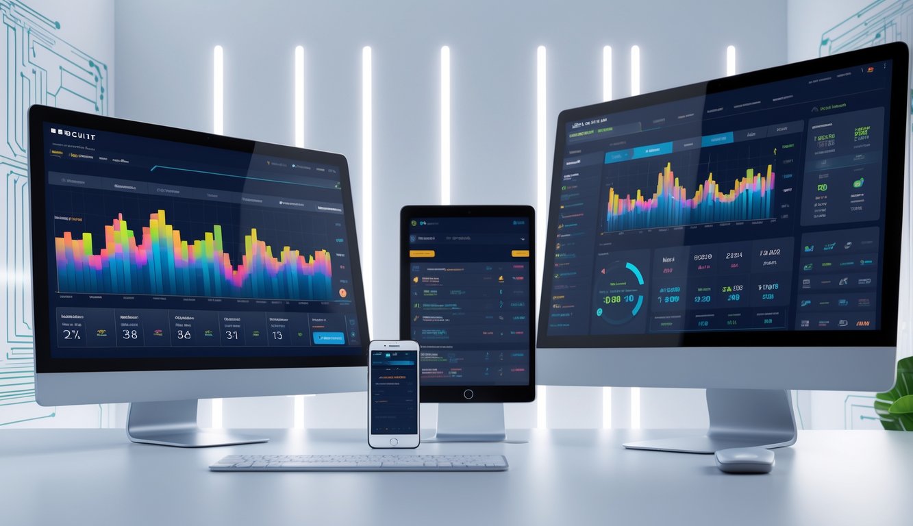 Beberapa perangkat elektronik menampilkan platform taruhan online dengan grafik dan antarmuka yang stabil dan adaptif di ruang kerja modern.