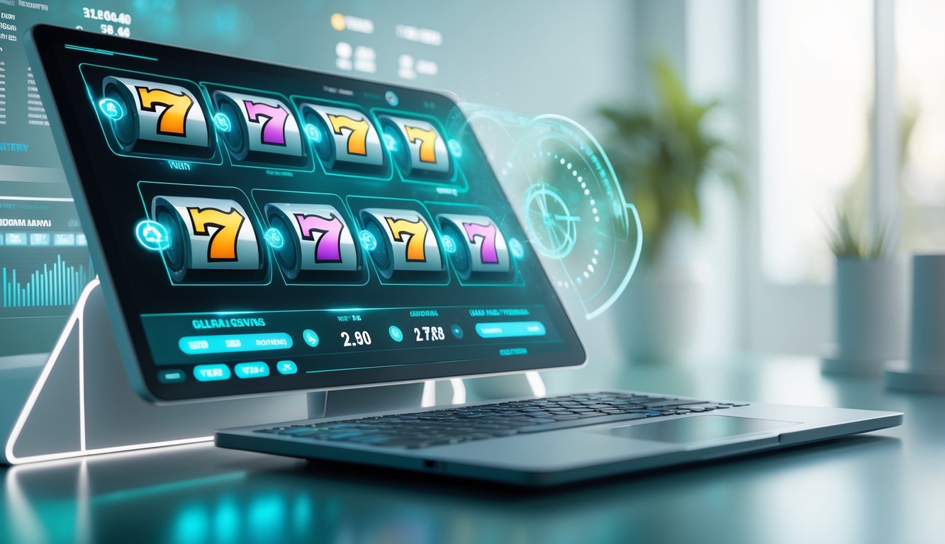 Antarmuka permainan slot online modern dengan grafik yang jelas dan elemen digital yang menunjukkan sistem permainan yang stabil.