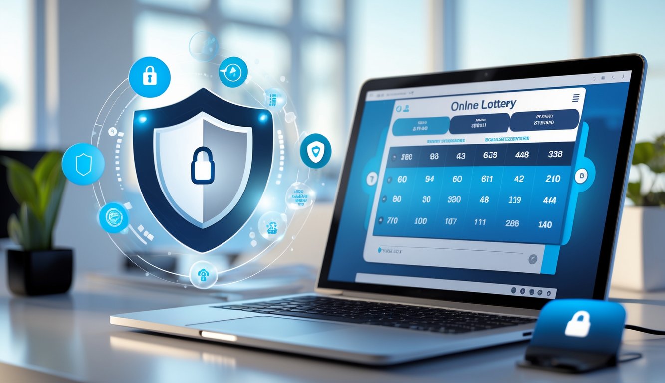 Seorang profesional menggunakan laptop di meja kantor dengan tampilan antarmuka sistem togel online yang aman dan terpercaya.