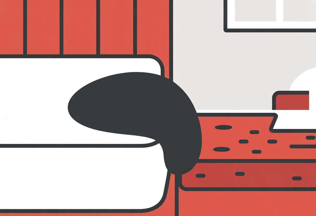 A side-by-side illustration of two mattresses, one smooth and curved, the other firmer with small holes, shown in red, black, and white.