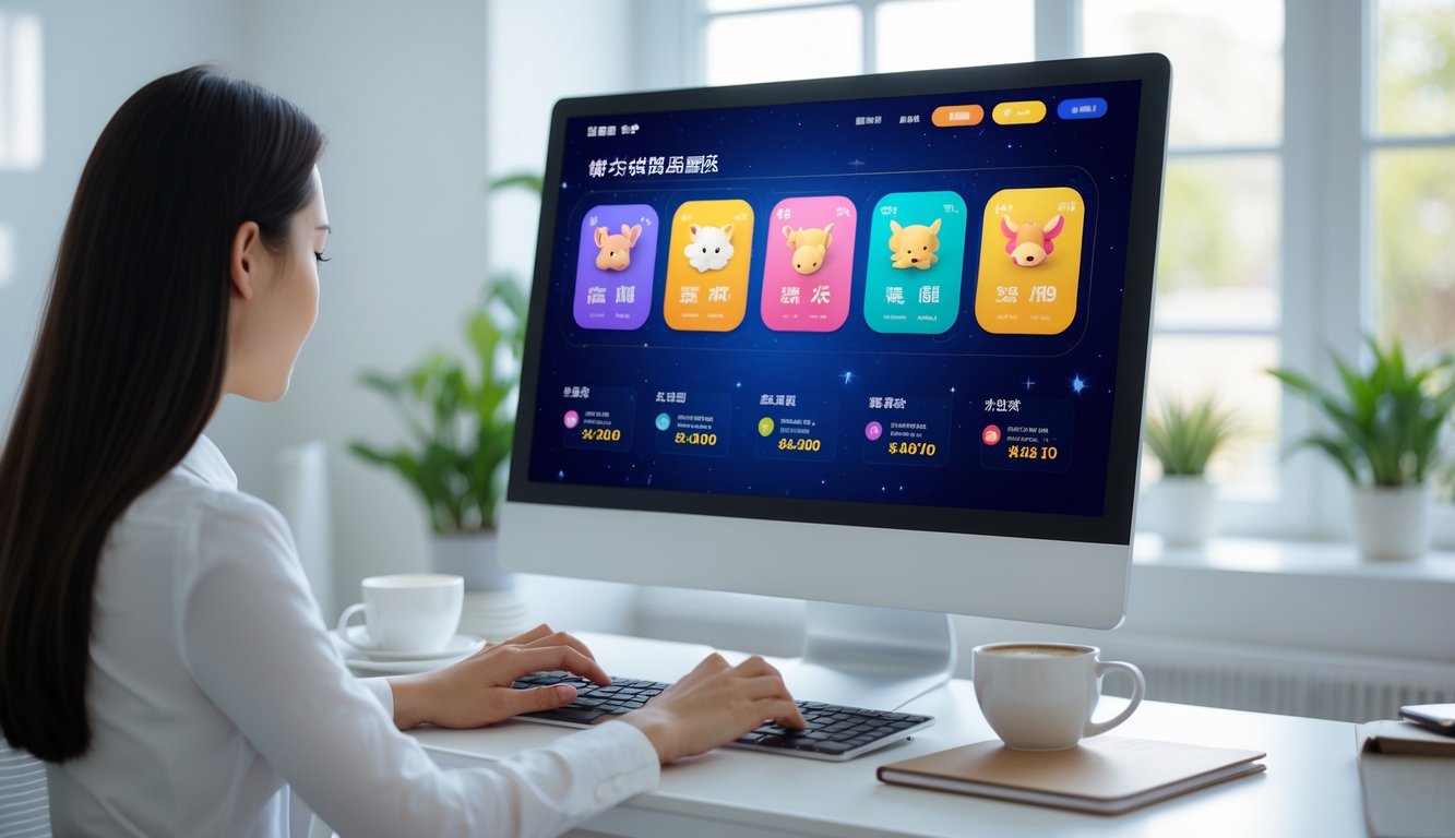 Seseorang menggunakan komputer dengan tampilan antarmuka platform togel shio 2025 di ruang kerja yang rapi.