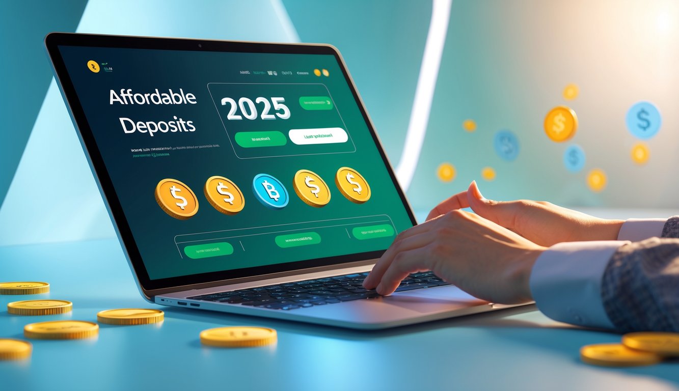 Seseorang menggunakan perangkat digital untuk taruhan online dengan latar belakang modern dan pencahayaan hangat.