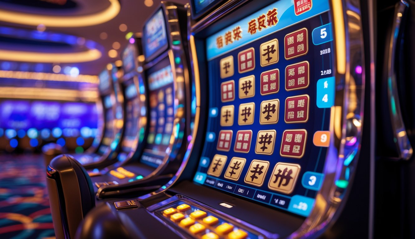 Mesin slot bertema Mahjong dengan simbol ubin Mahjong yang menampilkan kemenangan besar dari taruhan kecil.