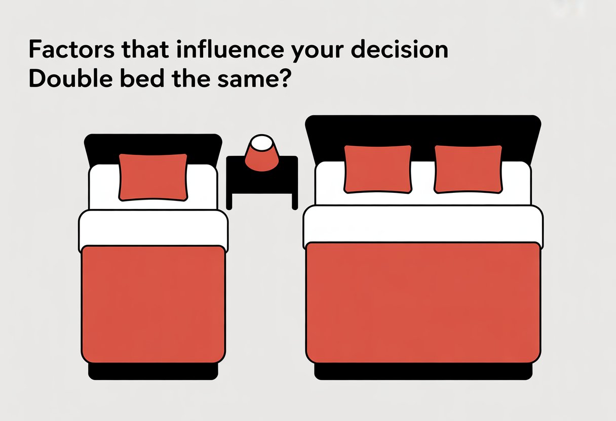 A simple illustration showing two beds side by side, one narrower and one wider, to compare their sizes.